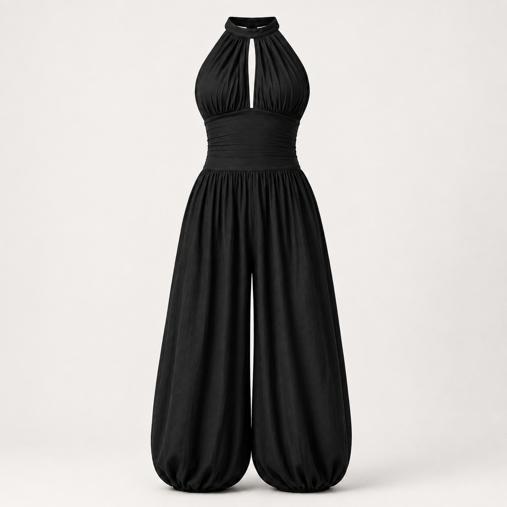 Boho Luxe Jumpsuit – Rückenfrei & Luftig