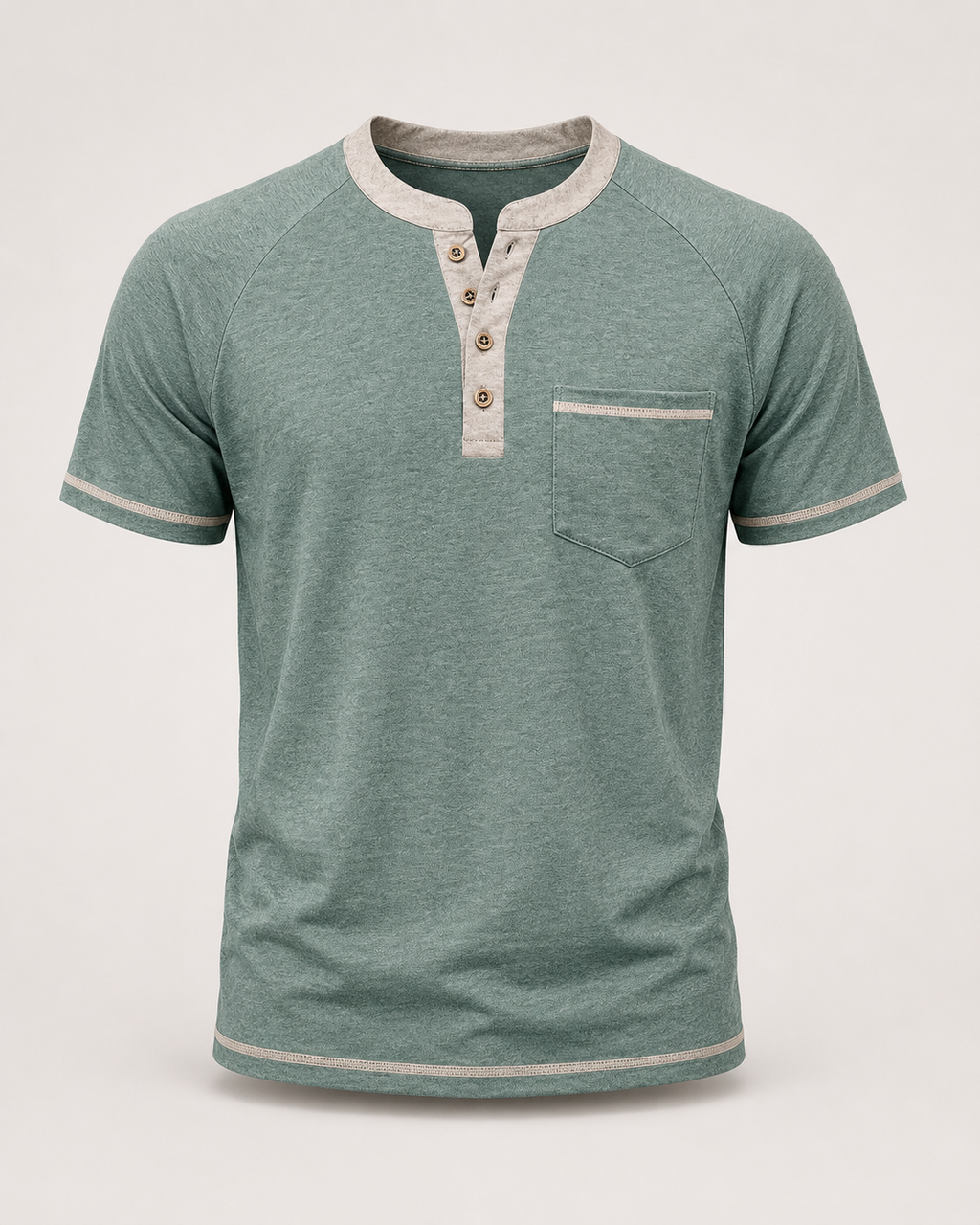 Herren Henley-Shirt – Kurzarm mit Knopfleiste & Vintage-Look