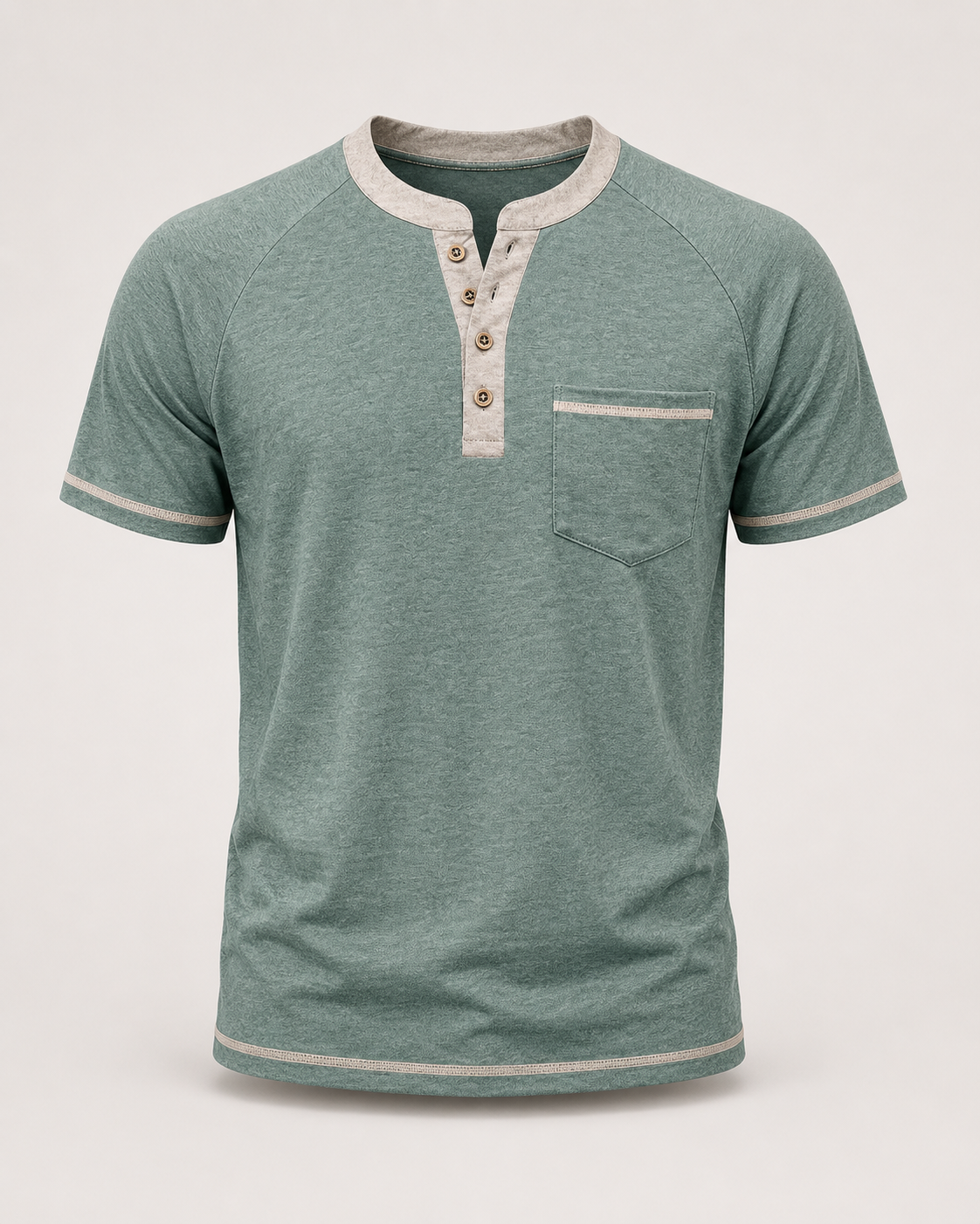 Herren Henley-Shirt – Kurzarm mit Knopfleiste & Vintage-Look
