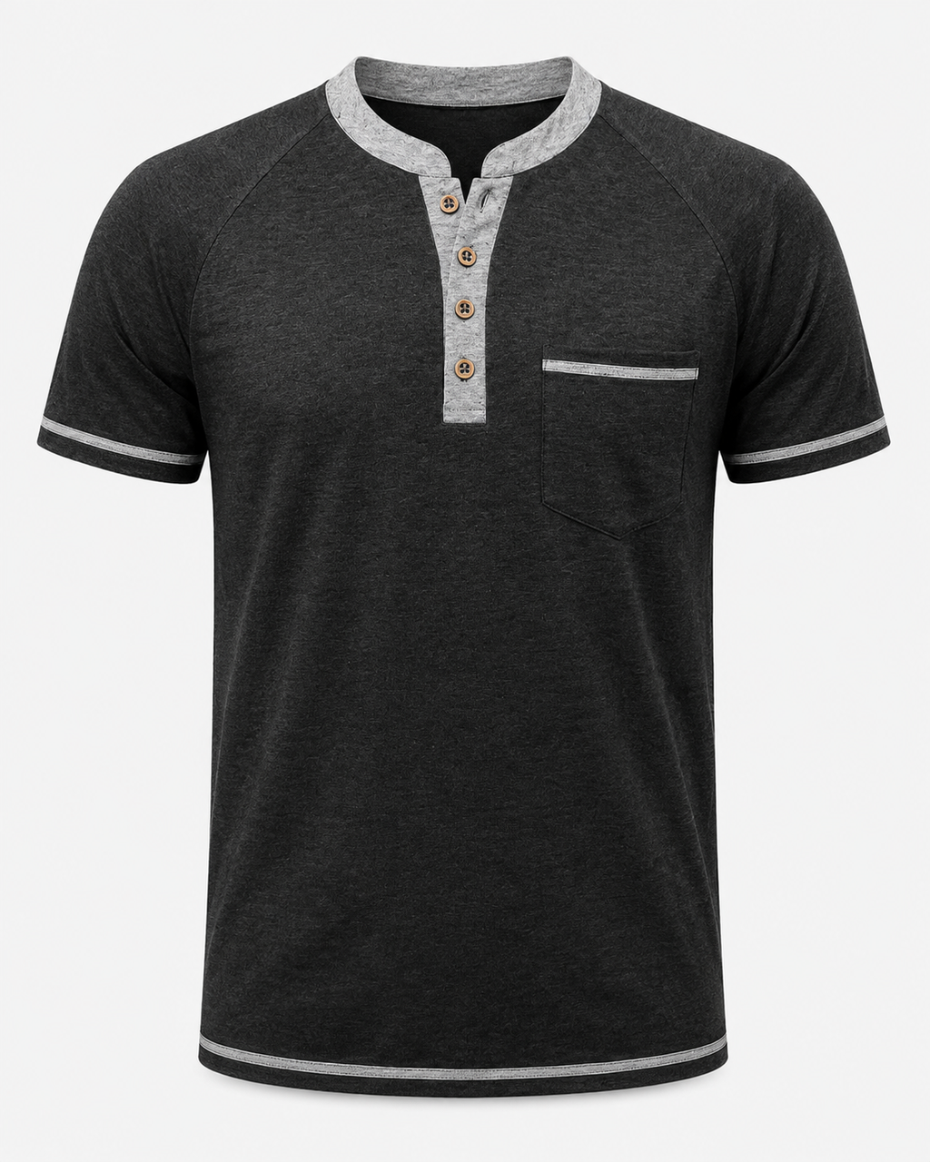 Herren Henley-Shirt – Kurzarm mit Knopfleiste & Vintage-Look