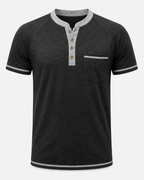 Herren Henley-Shirt – Kurzarm mit Knopfleiste & Vintage-Look