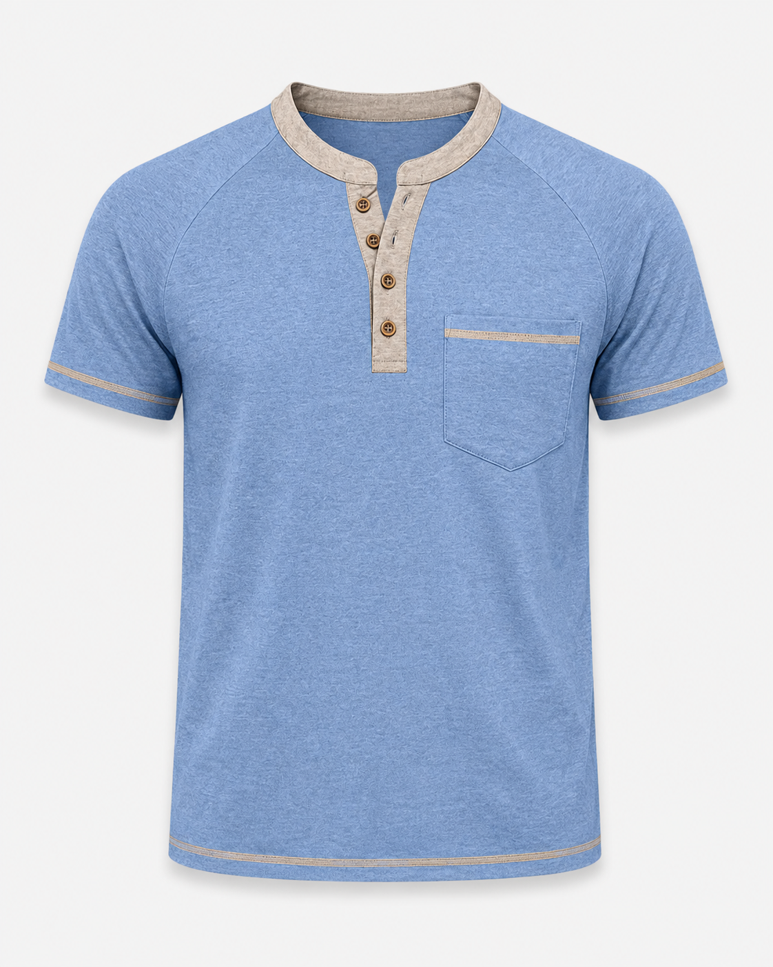 Herren Henley-Shirt – Kurzarm mit Knopfleiste & Vintage-Look