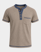 Herren Henley-Shirt – Kurzarm mit Knopfleiste & Vintage-Look