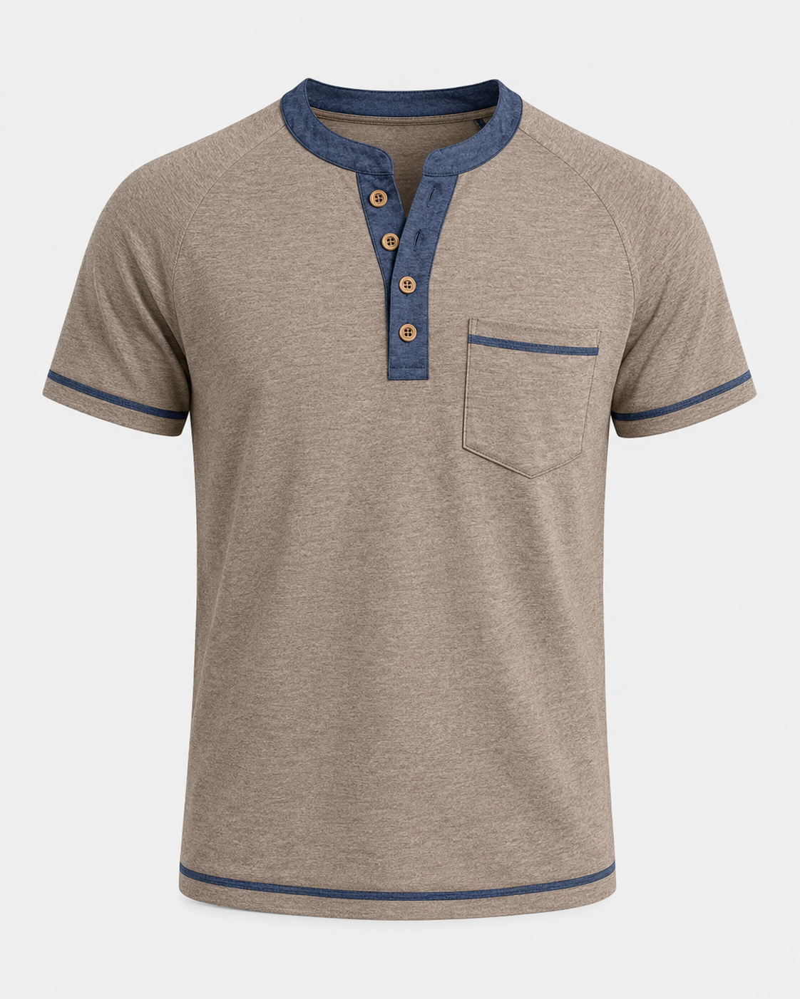 Herren Henley-Shirt – Kurzarm mit Knopfleiste & Vintage-Look