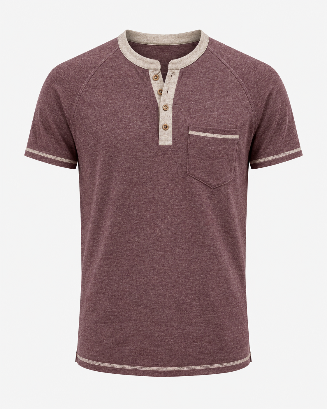 Herren Henley-Shirt – Kurzarm mit Knopfleiste & Vintage-Look