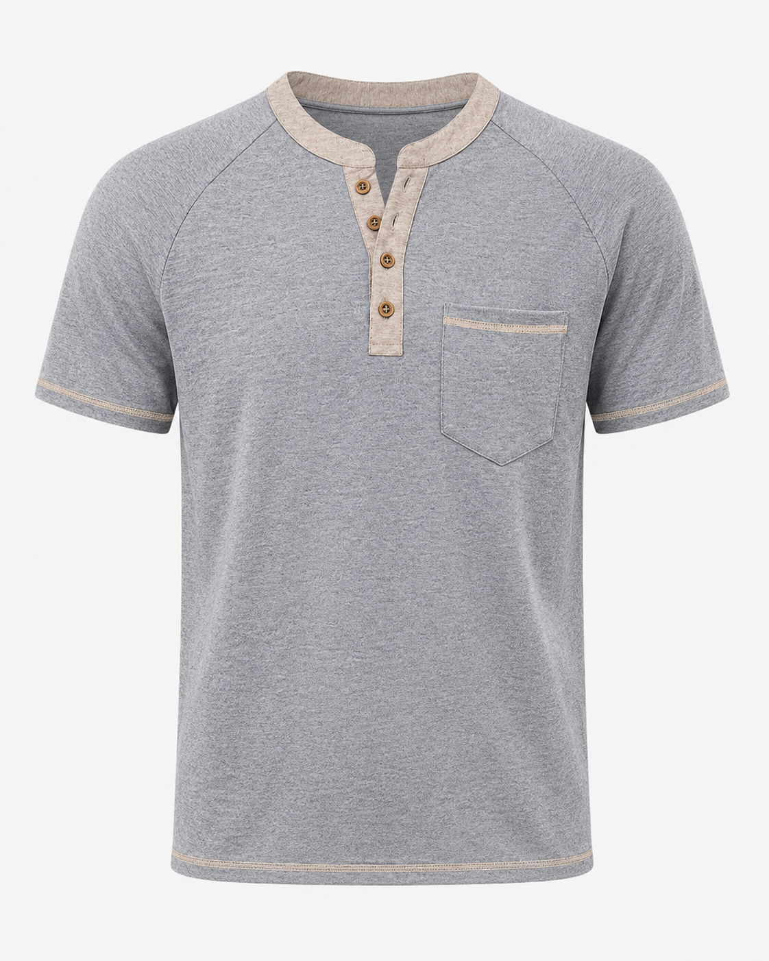Herren Henley-Shirt – Kurzarm mit Knopfleiste & Vintage-Look