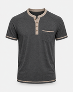 Herren Henley-Shirt – Kurzarm mit Knopfleiste & Vintage-Look