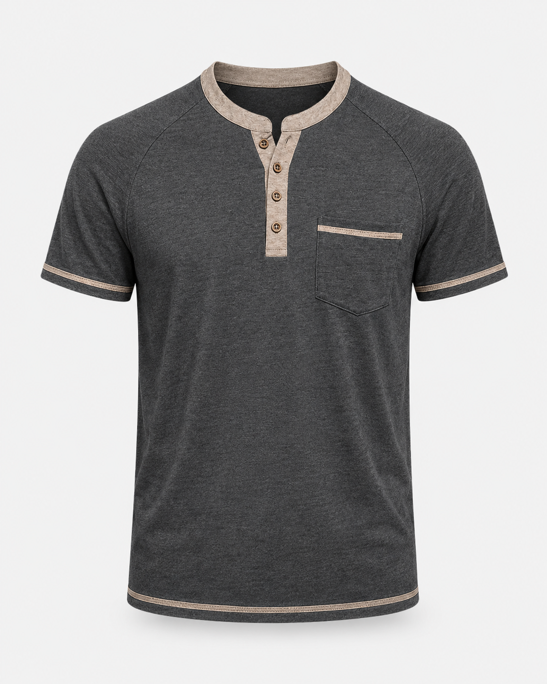 Herren Henley-Shirt – Kurzarm mit Knopfleiste & Vintage-Look