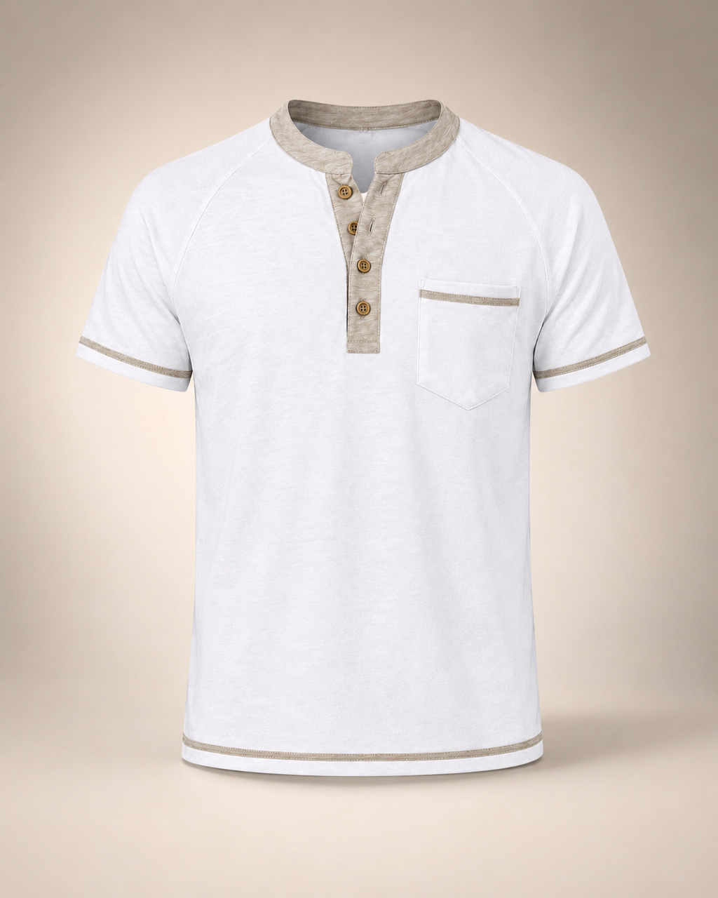 Herren Henley-Shirt – Kurzarm mit Knopfleiste & Vintage-Look