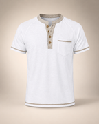 Herren Henley-Shirt – Kurzarm mit Knopfleiste & Vintage-Look