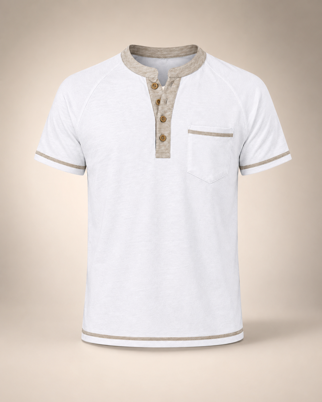 Herren Henley-Shirt – Kurzarm mit Knopfleiste & Vintage-Look