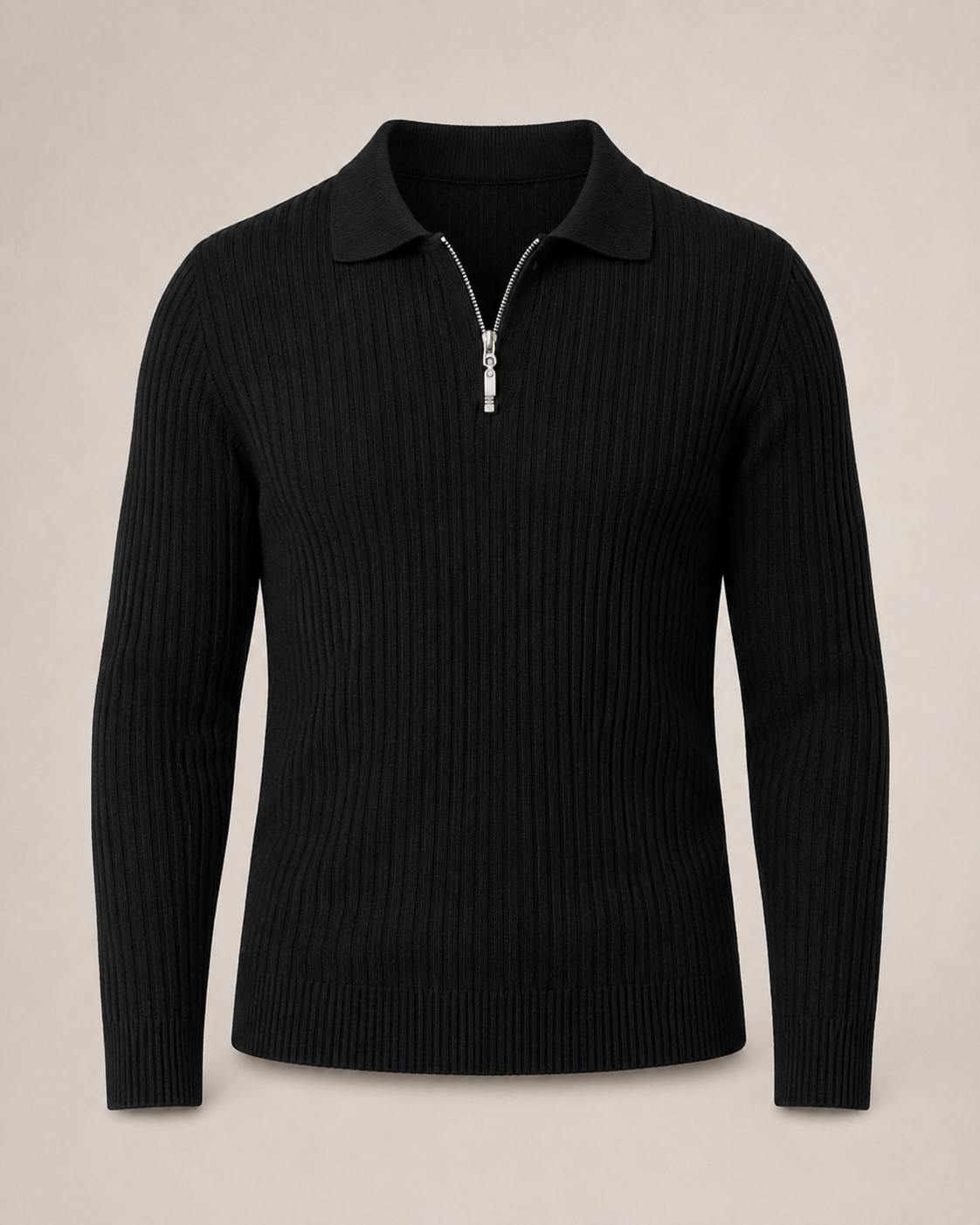 Moderner Herren Strickpullover mit Reißverschluss
