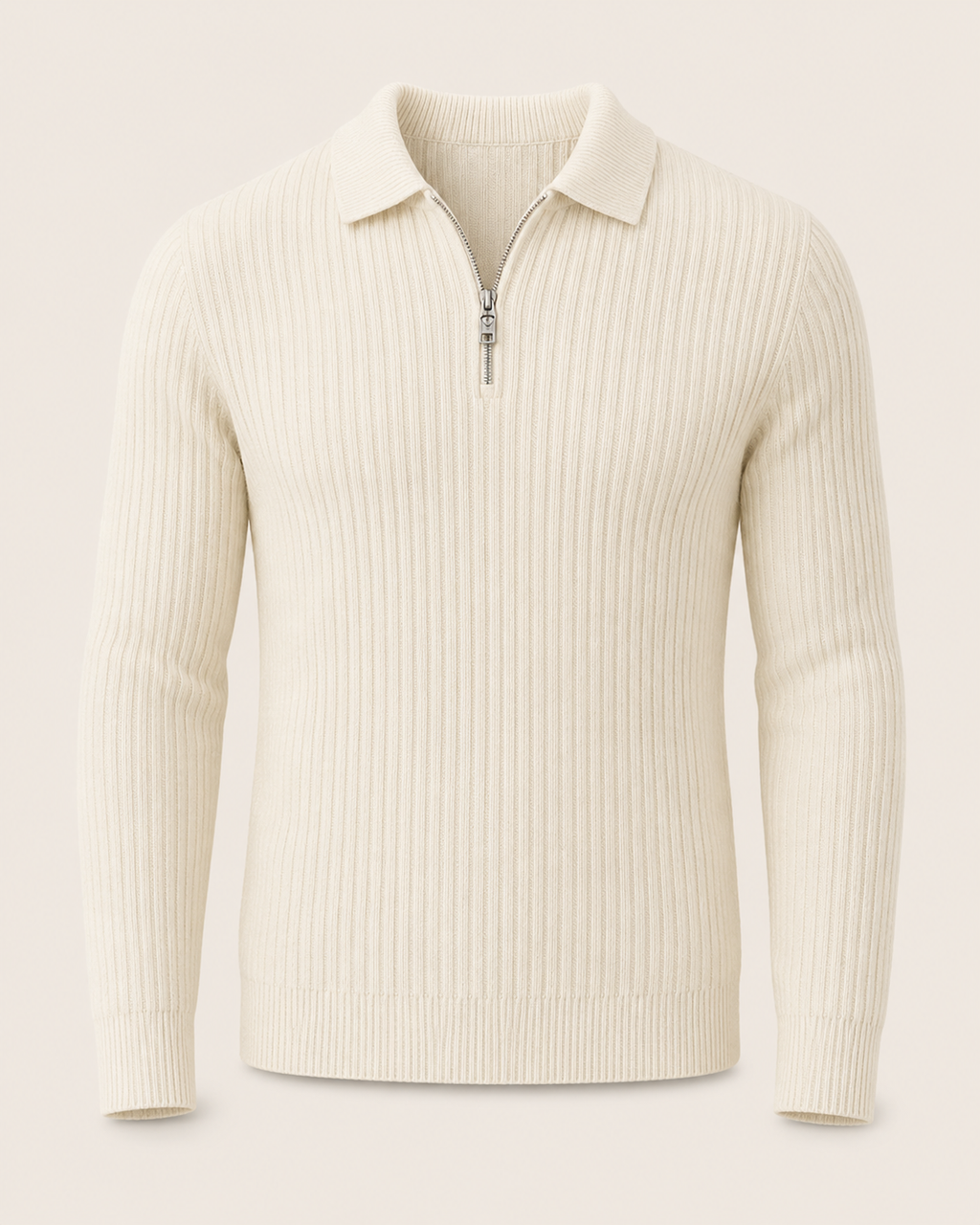 Moderner Herren Strickpullover mit Reißverschluss